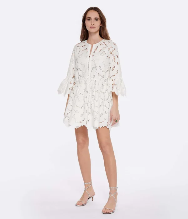 SELF PORTRAIT Robe Mini Dentelle Blanc marque moins cher 4