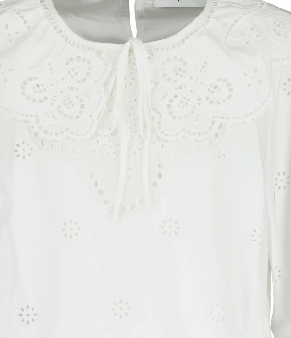 SELF PORTRAIT Blouse Broderie Anglaise Coton Blanc Authentic Original licence 3