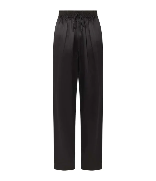 LOULOU STUDIO Pantalon Soma Soie Noir boutique en ligne 1