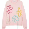 grand choix MIRA MIKATI Pull Raglan Broderie Coton Biologique Rose 17