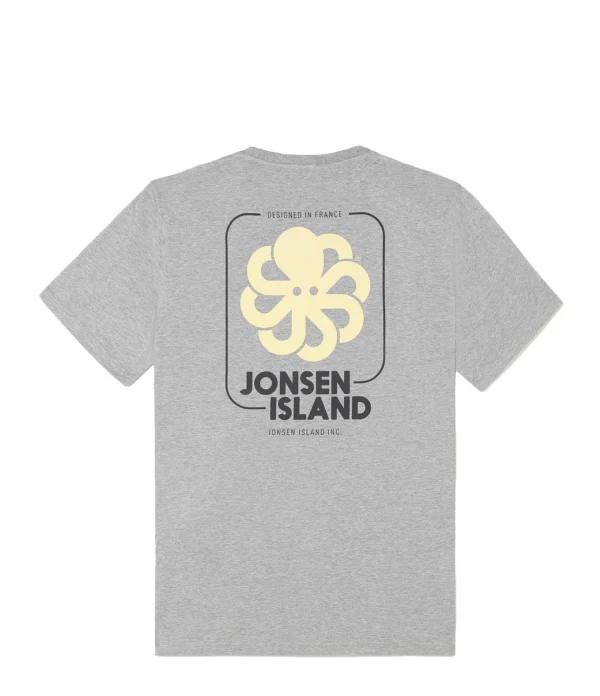 en ligne JONSEN ISLAND Tee-Shirt Classic Big Label Gris Clair 3