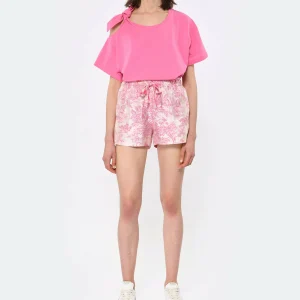 boutique pas cher Tara Jarmon Tee-shirt Tarabow Coton Rose 18