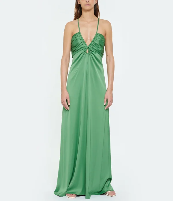 à prix très bas Tara Jarmon Robe Longue Rosalia Vert 4