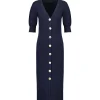 Tara Jarmon Robe Mi-Longue Raphaelle Coton Nocturne outlet 13