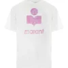 MARANT ÉTOILE Tee-shirt Zewel Lin Rose Blanc soldes en ligne 19