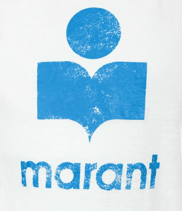 outlet MARANT ÉTOILE Tee-shirt Koldi Lin Blanc Bleu 3