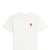 garantis authentique AMI Paris Tee-shirt Unisexe Ami De Cœur Coton Biologique Blanc Rouge 22