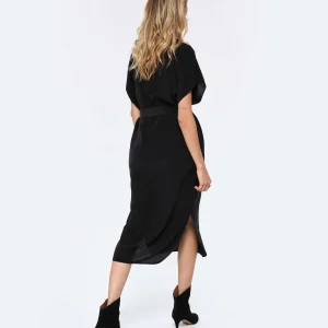 Vanessa Bruno Robe Midi Amarilla Soie Noir en promotion 12