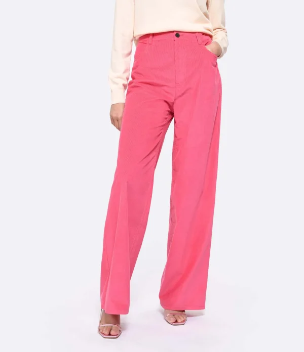 soldes ligne Vanessa Bruno Pantalon Tybalt Coton Fushia 5