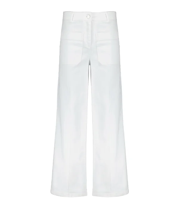 pas cher Vanessa Bruno Pantalon Helias Coton Blanc 1