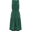 à prix d'occasion Vanessa Bruno Robe Midi Roema Lin Vert Fonce 16