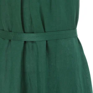 Vanessa Bruno Robe Midi Roema Lin Vert Fonce magasins pour 8