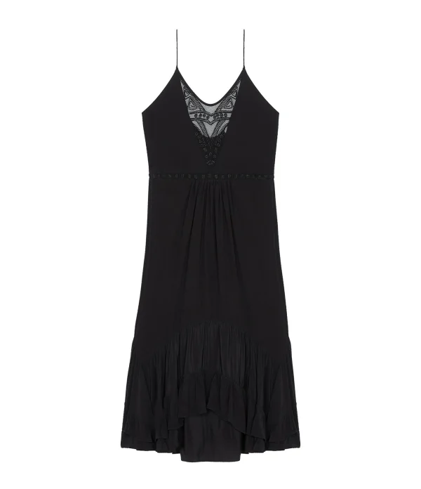 IRO Robe Midi Cliff Soie Noir mode pas chere 1