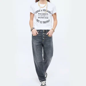 Top ventes Zadig & Voltaire Tee-shirt Walk Blason Coton Blanc 12