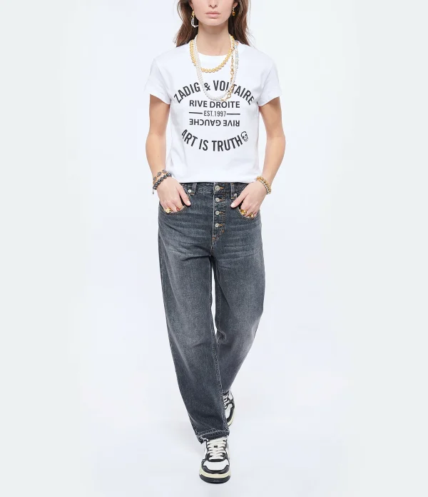 Top ventes Zadig & Voltaire Tee-shirt Walk Blason Coton Blanc 5