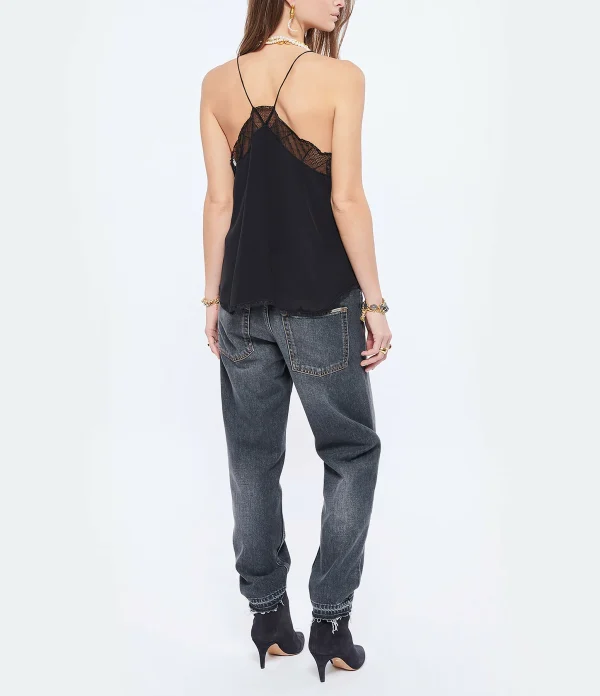 Zadig & Voltaire Top Caraco Christy Soie Noir boutique paris 5