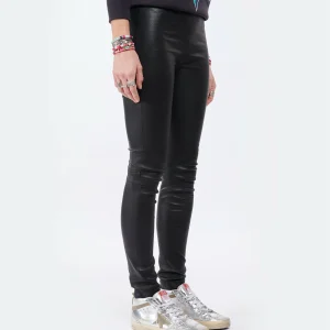 boutiqued en ligne Zadig & Voltaire Pantalon Pharel Cuir Noir 14