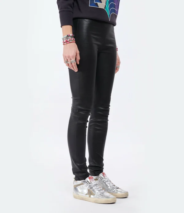 boutiqued en ligne Zadig & Voltaire Pantalon Pharel Cuir Noir 5