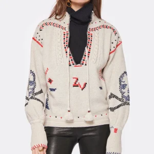 Zadig & Voltaire Pull Amanda Cachemire Beige Sugar a Prix Discount 9