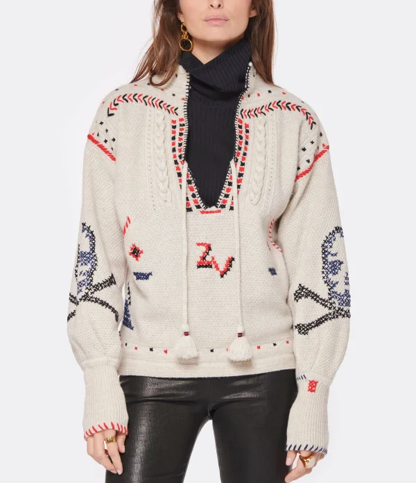 Zadig & Voltaire Pull Amanda Cachemire Beige Sugar a Prix Discount 3