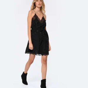 soldes de Noël Zadig & Voltaire Robe Ristyz Soie Noir 7