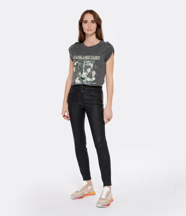 Zadig & Voltaire Tee-shirt Donate Guitare Coton Carbone Paiement sécurisé 4