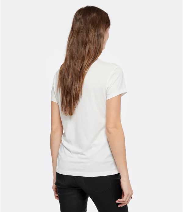 Zadig & Voltaire Tee-shirt Walk Blason Coton Blanc Doré fashioniable 5