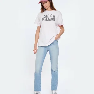 Zadig & Voltaire Tee-shirt Omma ZV Coton Rose Pastel grande promotion 13