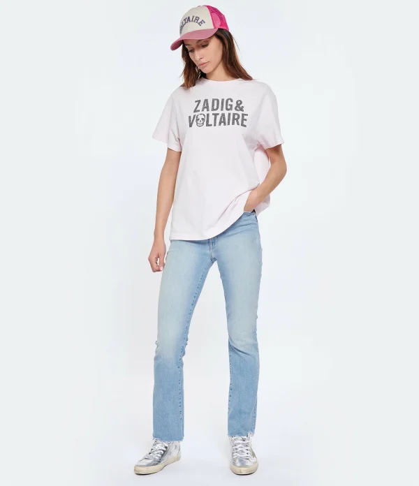 Zadig & Voltaire Tee-shirt Omma ZV Coton Rose Pastel grande promotion 5