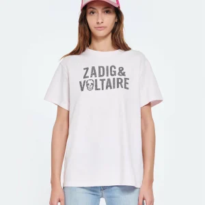 Zadig & Voltaire Tee-shirt Omma ZV Coton Rose Pastel grande promotion 11