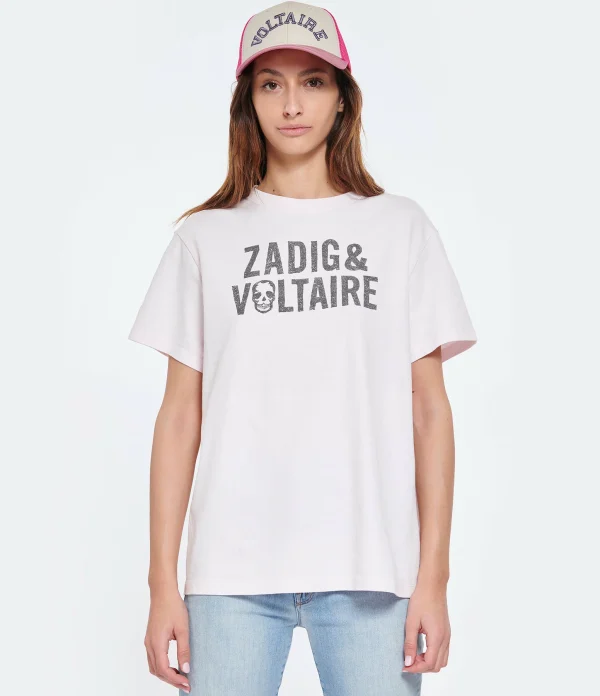 Zadig & Voltaire Tee-shirt Omma ZV Coton Rose Pastel grande promotion 4