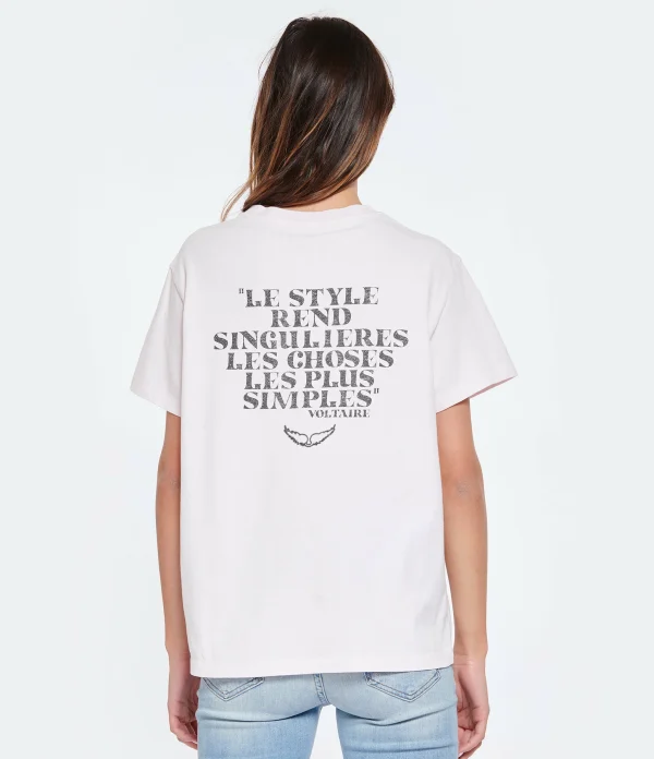 Zadig & Voltaire Tee-shirt Omma ZV Coton Rose Pastel grande promotion 6