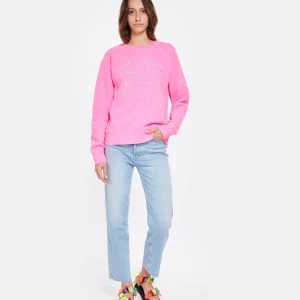 Zadig & Voltaire Sweatshirt Upper Blason Coton Rose Fluo remise en ligne 15