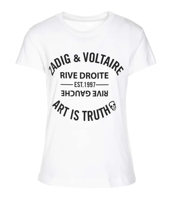 Top ventes Zadig & Voltaire Tee-shirt Walk Blason Coton Blanc 1