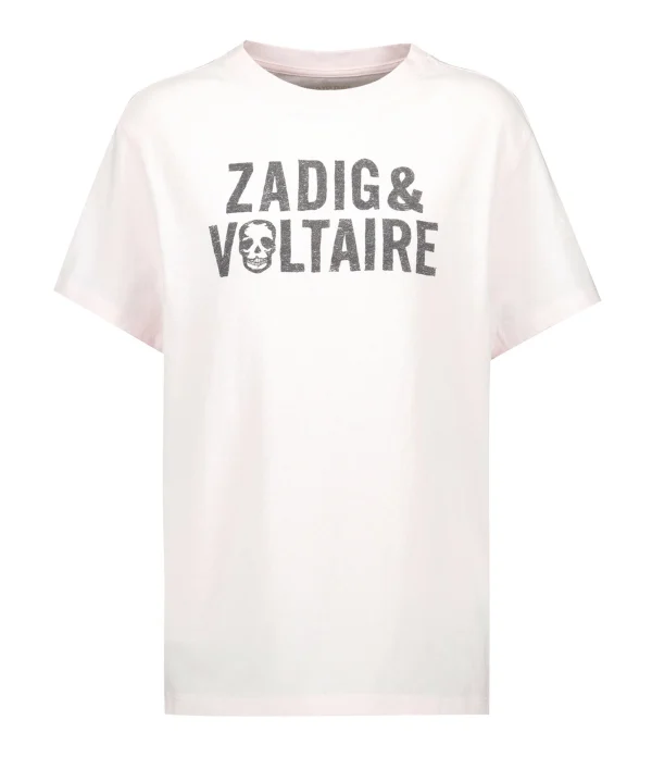 Zadig & Voltaire Tee-shirt Omma ZV Coton Rose Pastel grande promotion 1