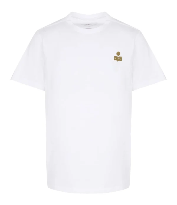 en france MARANT ÉTOILE Tee-shirt Zewel Coton Organique Blanc Kaki 1