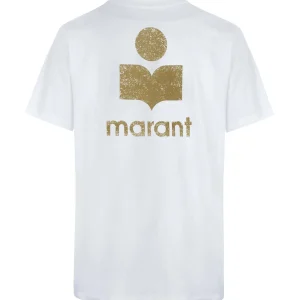 en france MARANT ÉTOILE Tee-shirt Zewel Coton Organique Blanc Kaki 9