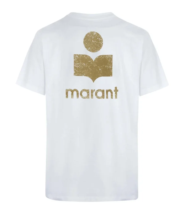 en france MARANT ÉTOILE Tee-shirt Zewel Coton Organique Blanc Kaki 3