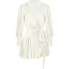 acheter en ligne Zimmermann Robe Wrap Soie Crème 13