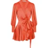 Zimmermann Robe Wrap Soie Rouge Retour Facile et Gratuit 13