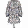 Zimmermann Robe Vitali Lin Fleuri Bleuet a Prix Discount 11