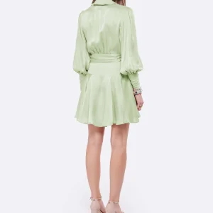 Zimmermann Robe Wrap Soie Vert Clair Réductions 12