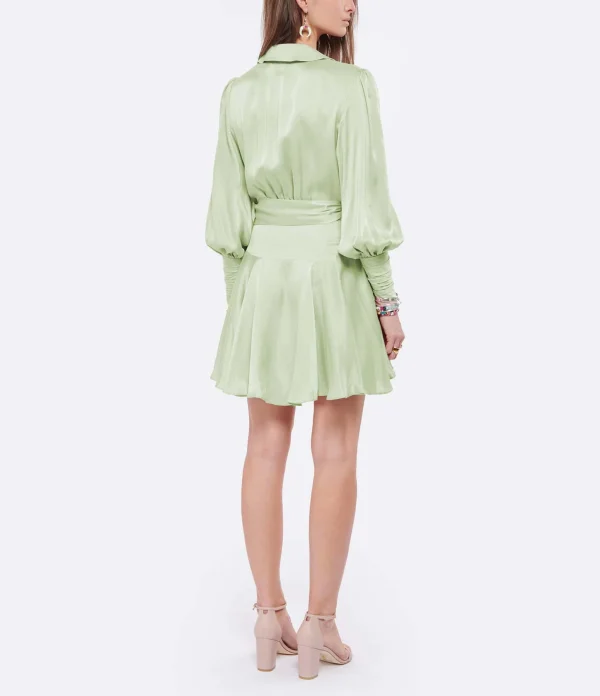 Zimmermann Robe Wrap Soie Vert Clair Réductions 5